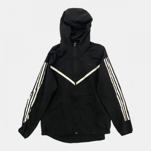 Adidas 3-Stripes Hooded Track Jacket Μαύρο Λευκό /pre owned